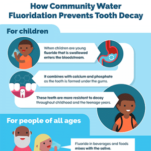 How Community Water Fluoridation Prevents Tooth Decay - Infographic